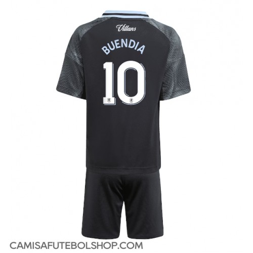 Camisa de time de futebol Aston Villa Emiliano Buendia #10 Replicas 2º Equipamento Infantil 2025-26 Manga Curta (+ Calças curtas)